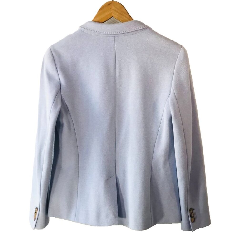 Talbots Tailored Light Blue Knit Blazer • Petite 8P • Elevated Casual Workwear - Picture 2 of 12